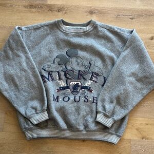 Disney Grey Mickey Mouse Sweatshirt with Navy Accents